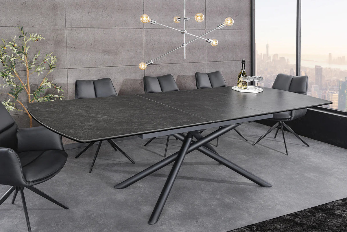 
Tavolo da pranzo di design allungabile «Mikado», 180-230 x 90 cm - effetto marmo scuro