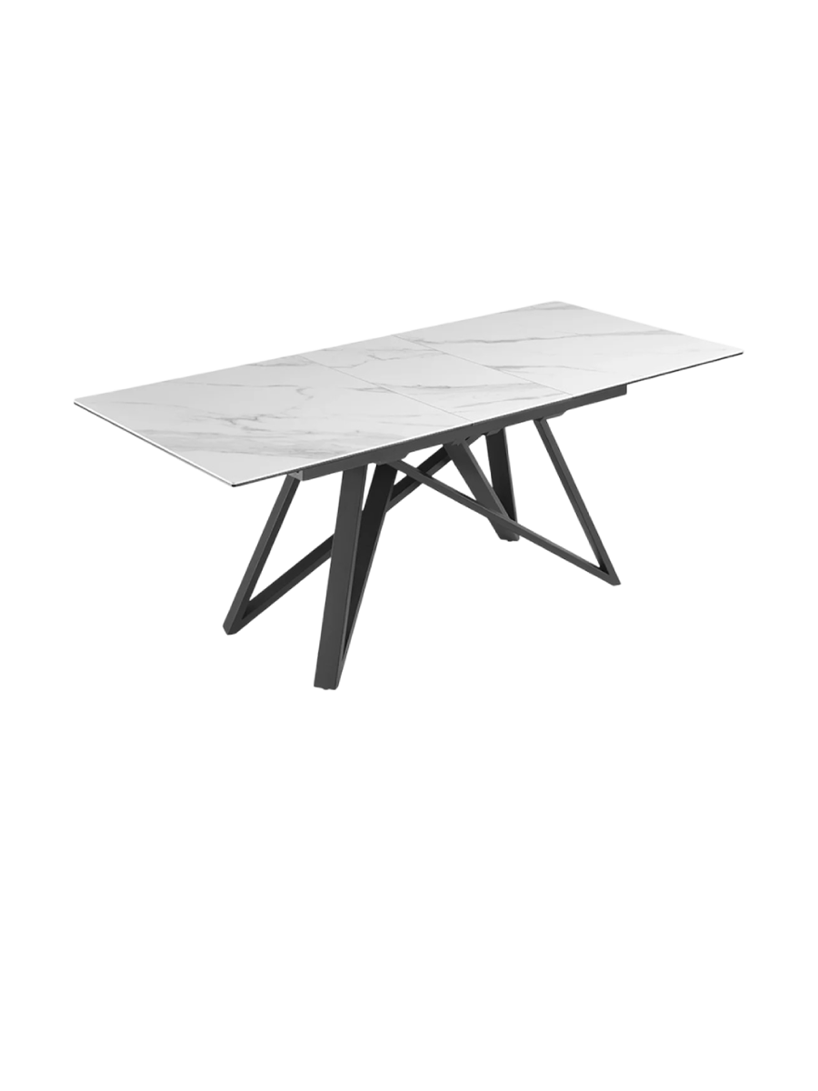 
Tavolo da pranzo di design allungabile «Nenado», 160-200 x 90 cm - Effetto marmo Bianco