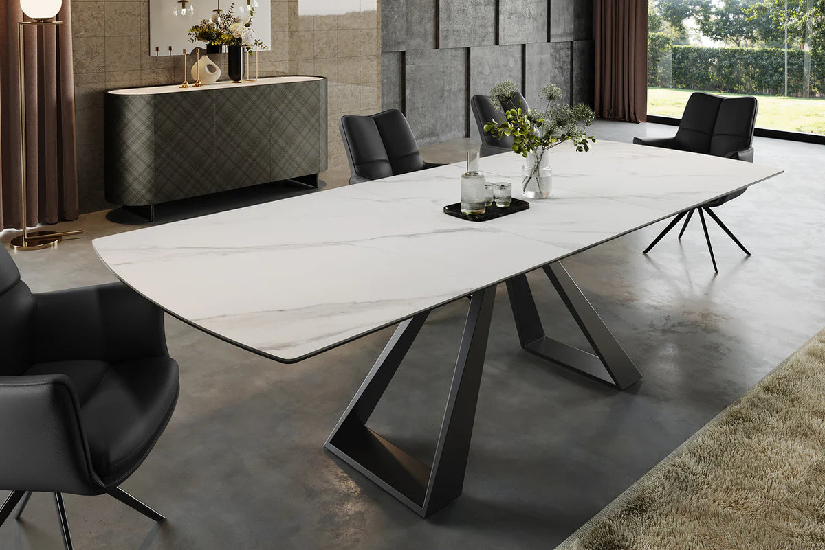 
Tavolo da pranzo allungabile di design “Concordo”, 180-230 x 90 cm - Effetto marmo Bianco