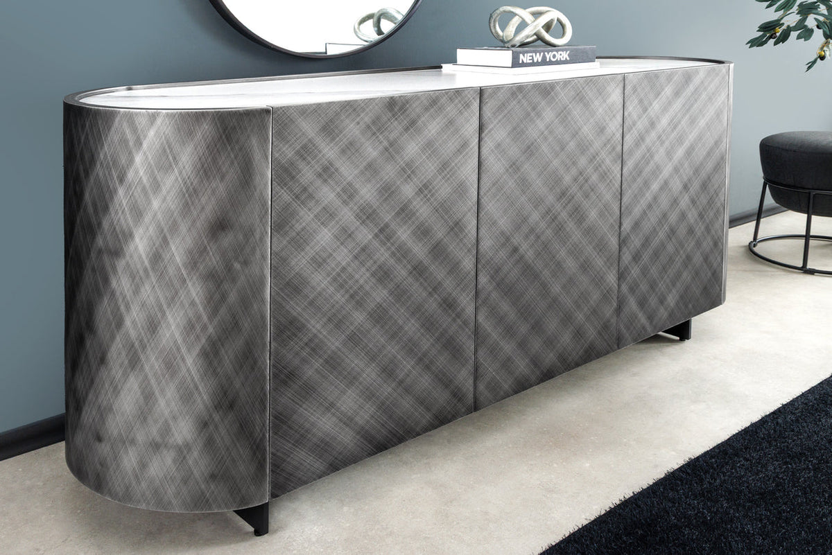 
Design Sideboard „Reflection“ mit Keramikplatte - Anthrazit finish