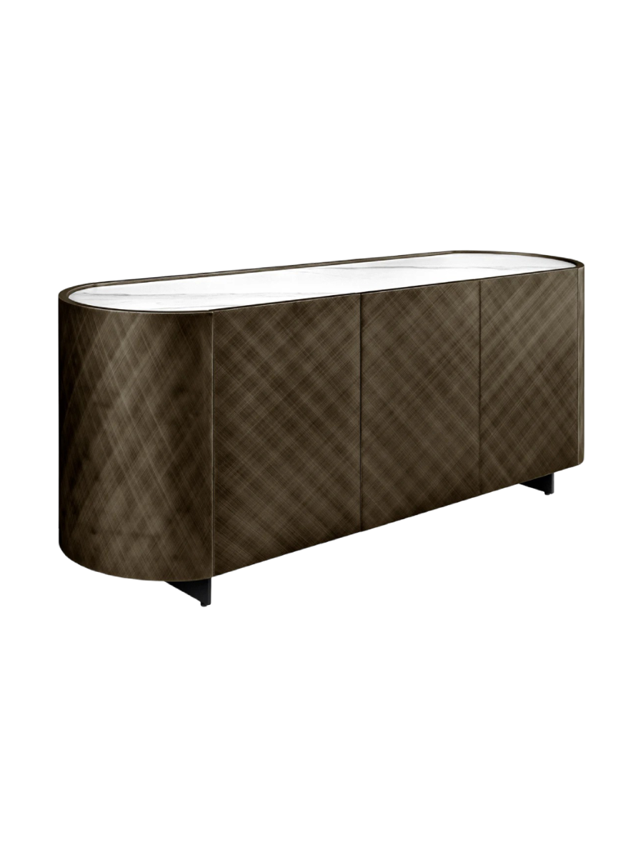 
Design Sideboard „Reflection“ mit Keramikplatte - Bronze finish