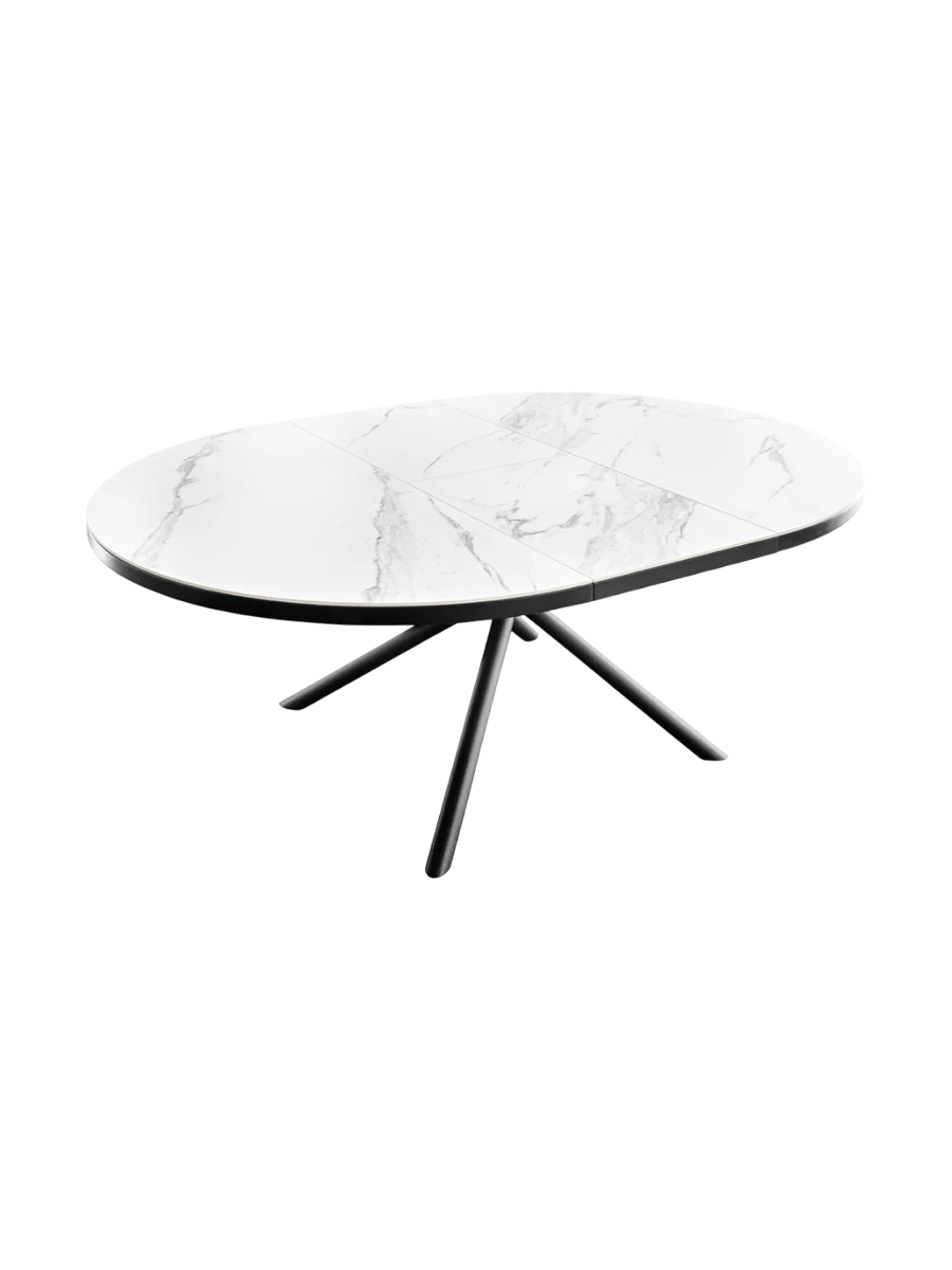 
Extendable Designer Dining Table "Mikado", 120-160 x 120 cm