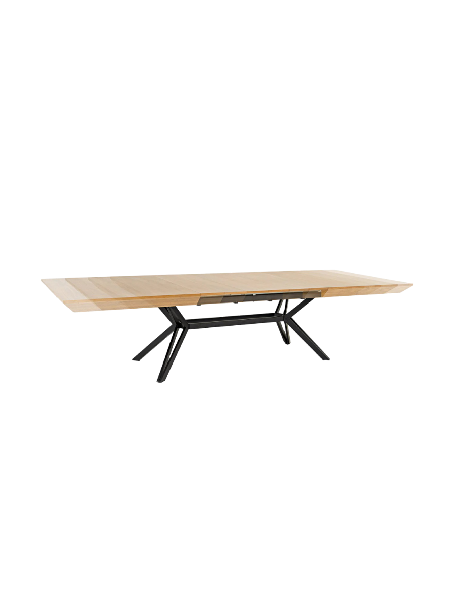 
Large, extendable designer dining table "Lotus" 200-320 x 120 cm - Natural Oak