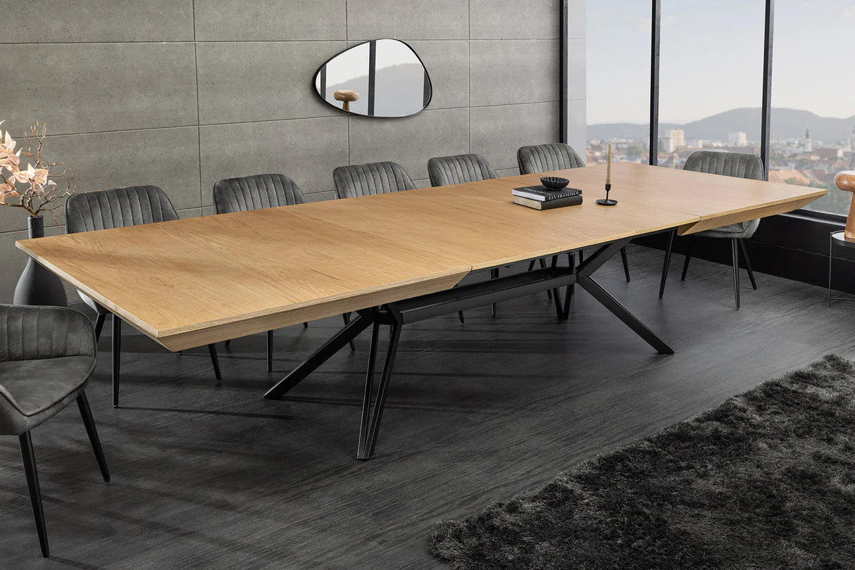 
Large, extendable designer dining table "Lotus" 200-320 x 120 cm - Natural Oak