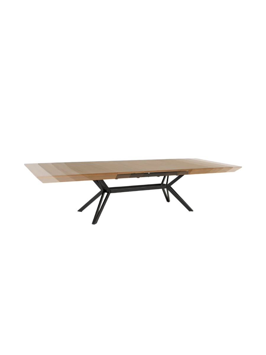 
Large, extendable designer dining table "Lotus" 200-320 x 120 cm - Nut tree