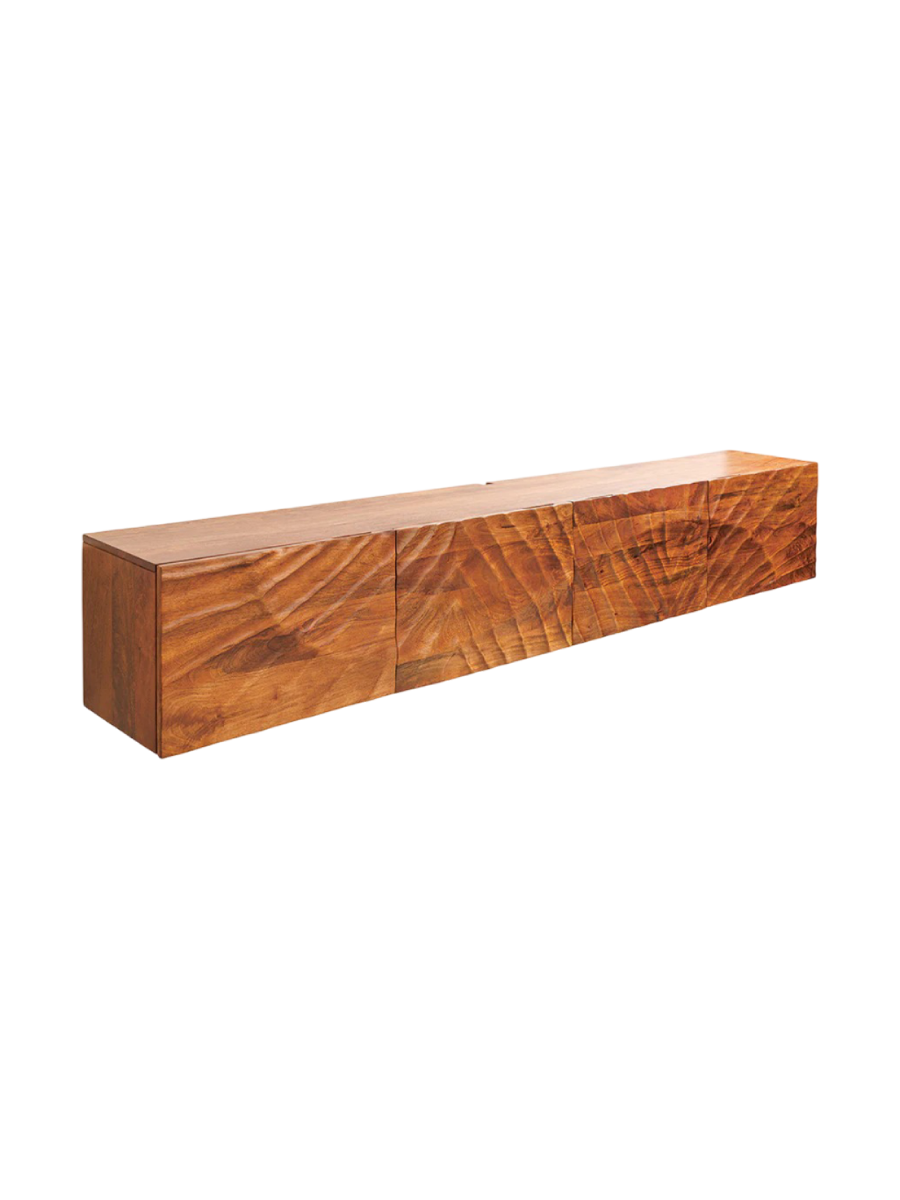 
Lowboard suspendu en bois massif « Skorpion » - Naturel / 200 x 33 cm