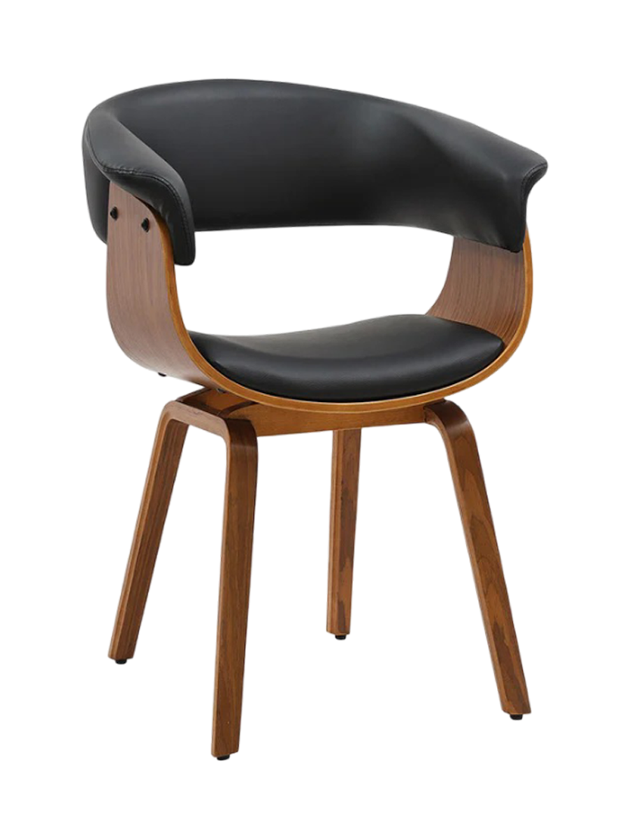 
Designer chair "Milenko" with armrests, walnut/black
