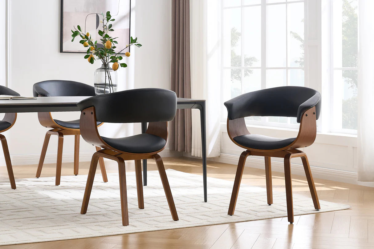 
Designer chair "Milenko" with armrests, walnut/black