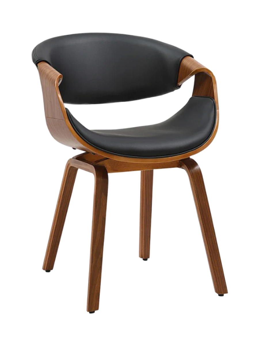 
Sedia di design «Milenko II» con braccioli - Noce/Nero