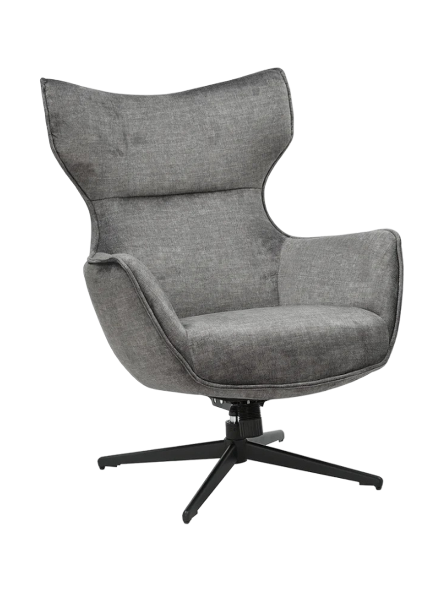 
Fauteuil design pivotant à 360° « Mileys » - Sans repose-pieds / Revêtement velours gris