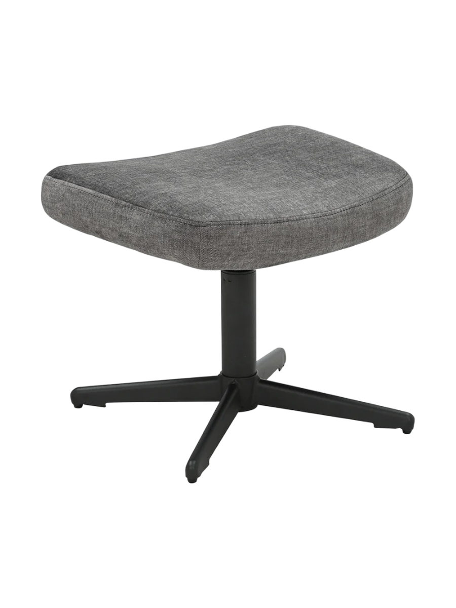
Fauteuil design pivotant à 360° « Mileys » - Avec repose-pieds / Revêtement velours gris
