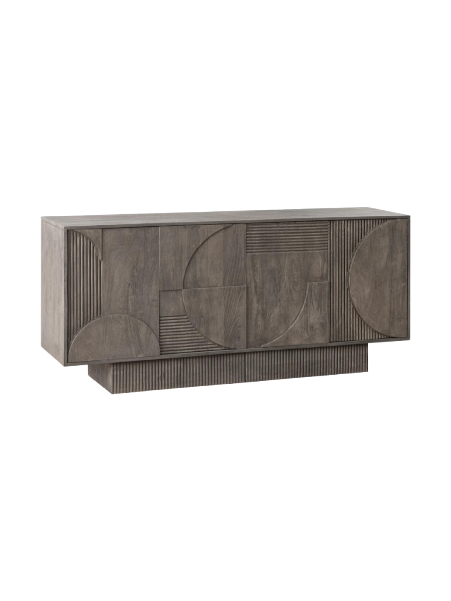 
Massives Design Sideboard „Art Deco“ - Smoked Grey