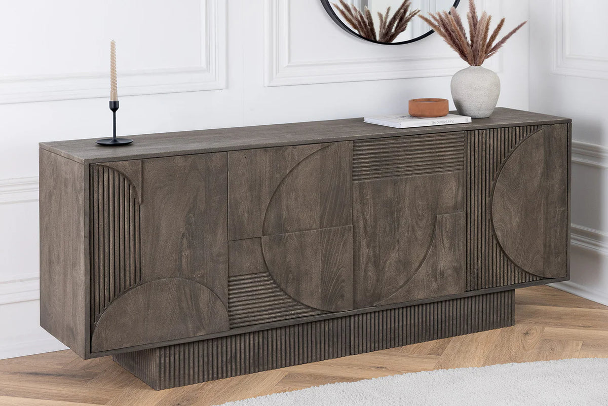 
Massives Design Sideboard „Art Deco“ - Smoked Grey