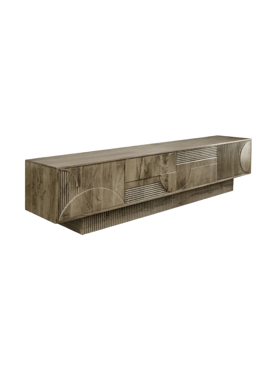 
Grosses, massives Design Lowboard „Art Deco“ - Grey