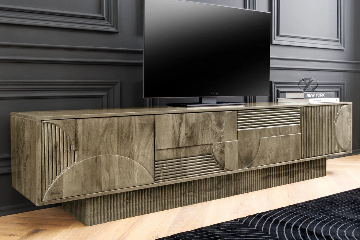 
Grosses, massives Design Lowboard „Art Deco“ - Grey