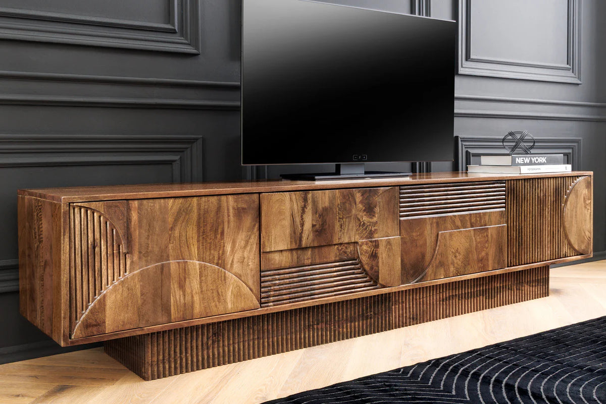 
Grosses, massives Design Lowboard „Art Deco“ - Brown Natural