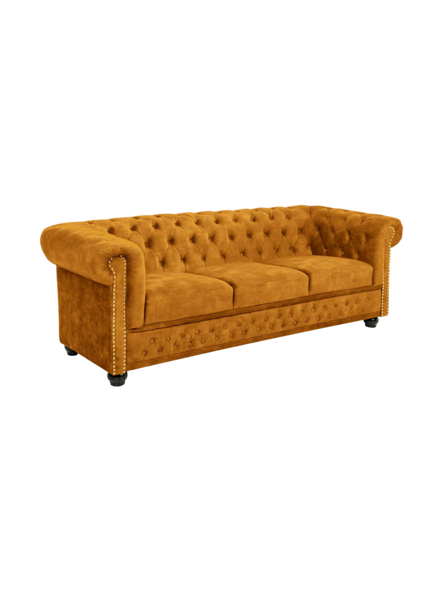 
3-seater Sofa "New Chesterfield" - Velvet cover Mustard Yellow