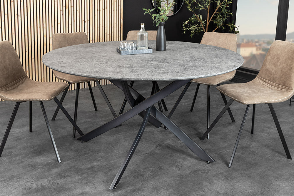 
Round Dining Table "Helix" Ø 120 cm - Grey stone look