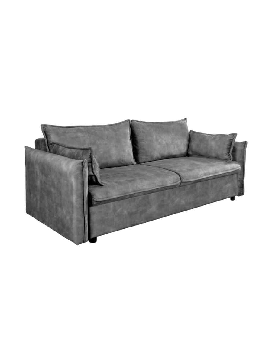 
3-Seater Designer Sofa "Apartment" with Sleeping Function - Velvet cover Dark Grey