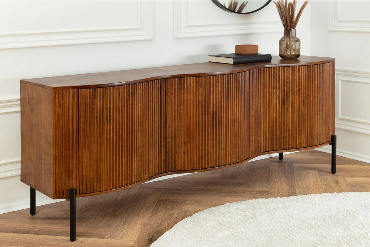 
Massivholz Design Sideboard „Grandeur“ mit 3D-Effekt