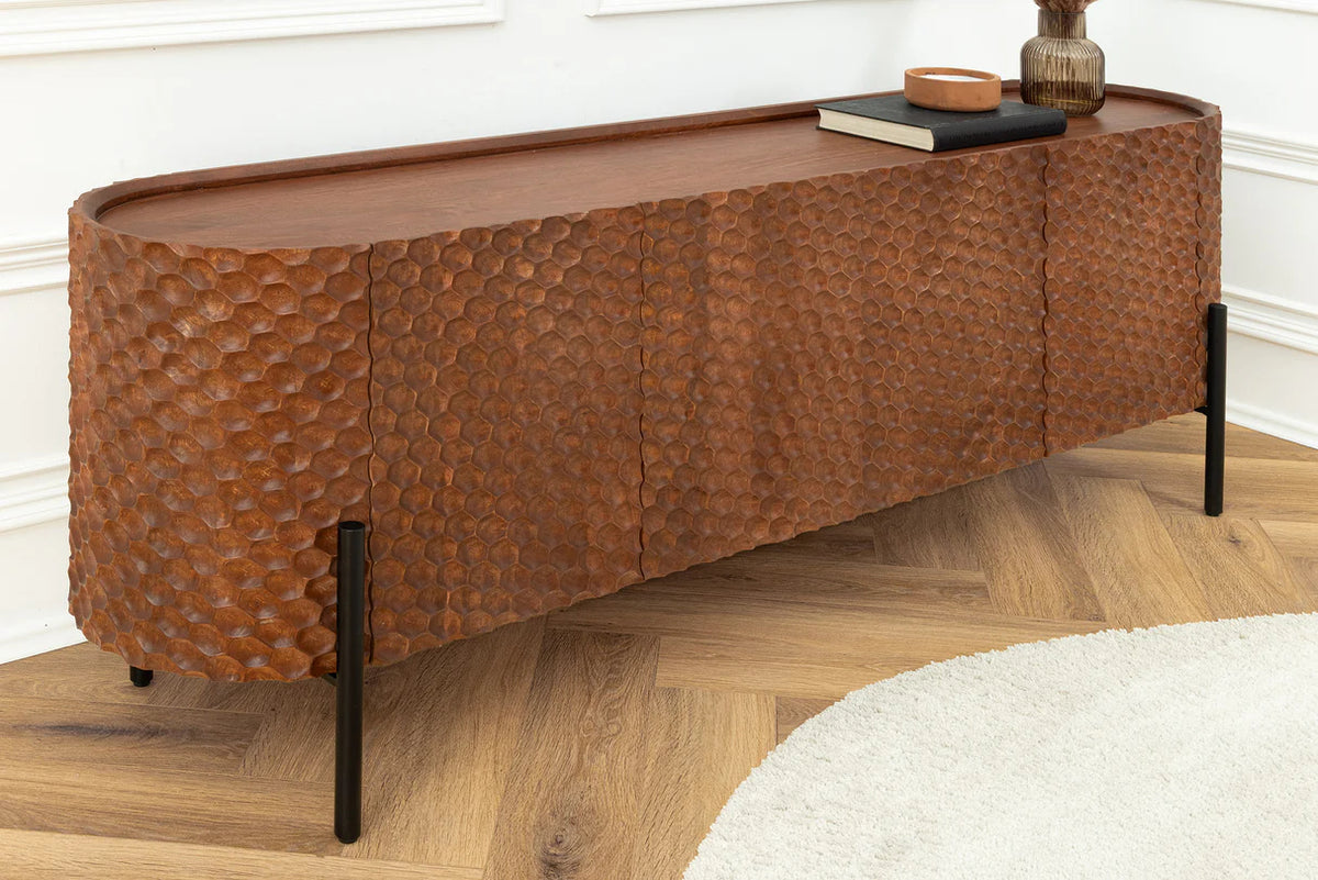 
Massivholz Design Sideboard „Adonis“ mit 3D-Effekt