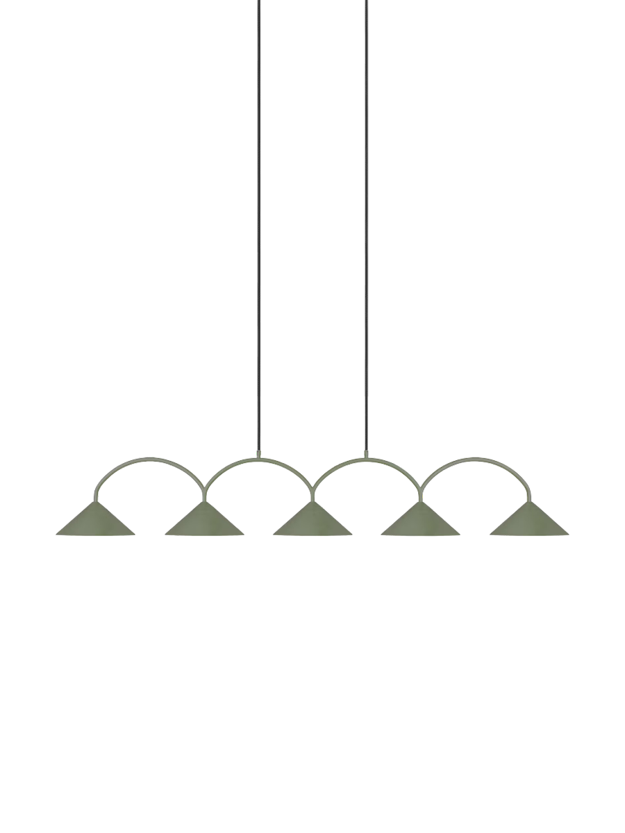 
Design Pendellampe „Curve 5“ - Moosgrün
