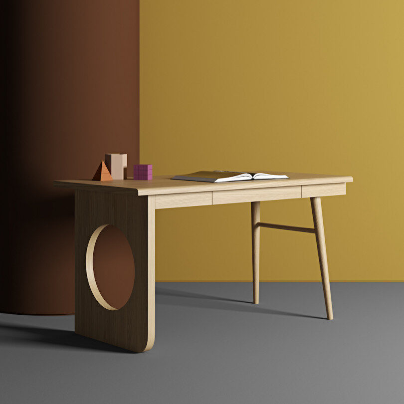 
Designer Desk "Bau Desk" - Oak