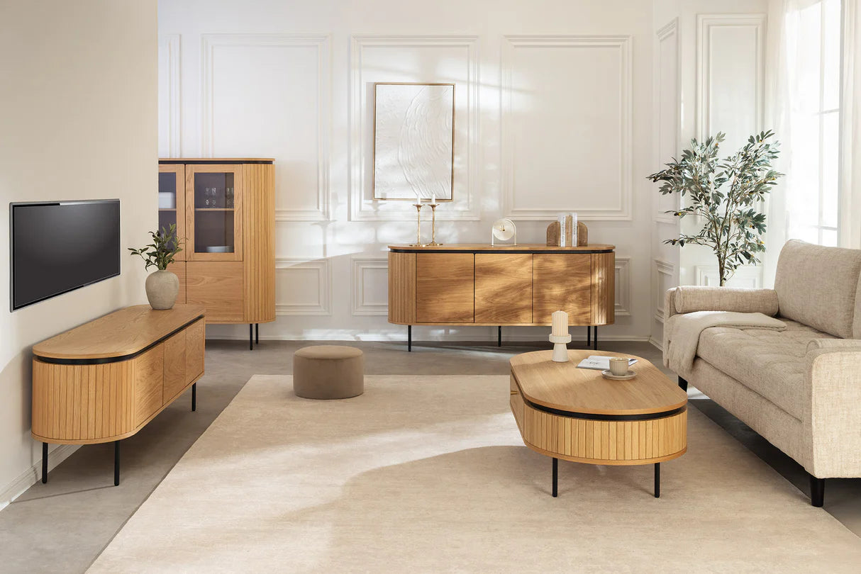 
Meuble bas design « Sophia » - À 3 portes, 160 x 55 cm
