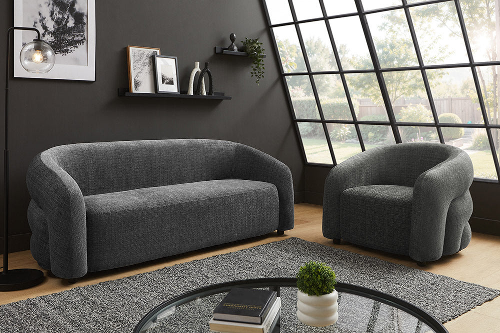 
3-Sitzer Design Sofa „Voque“ - Chenille Grau