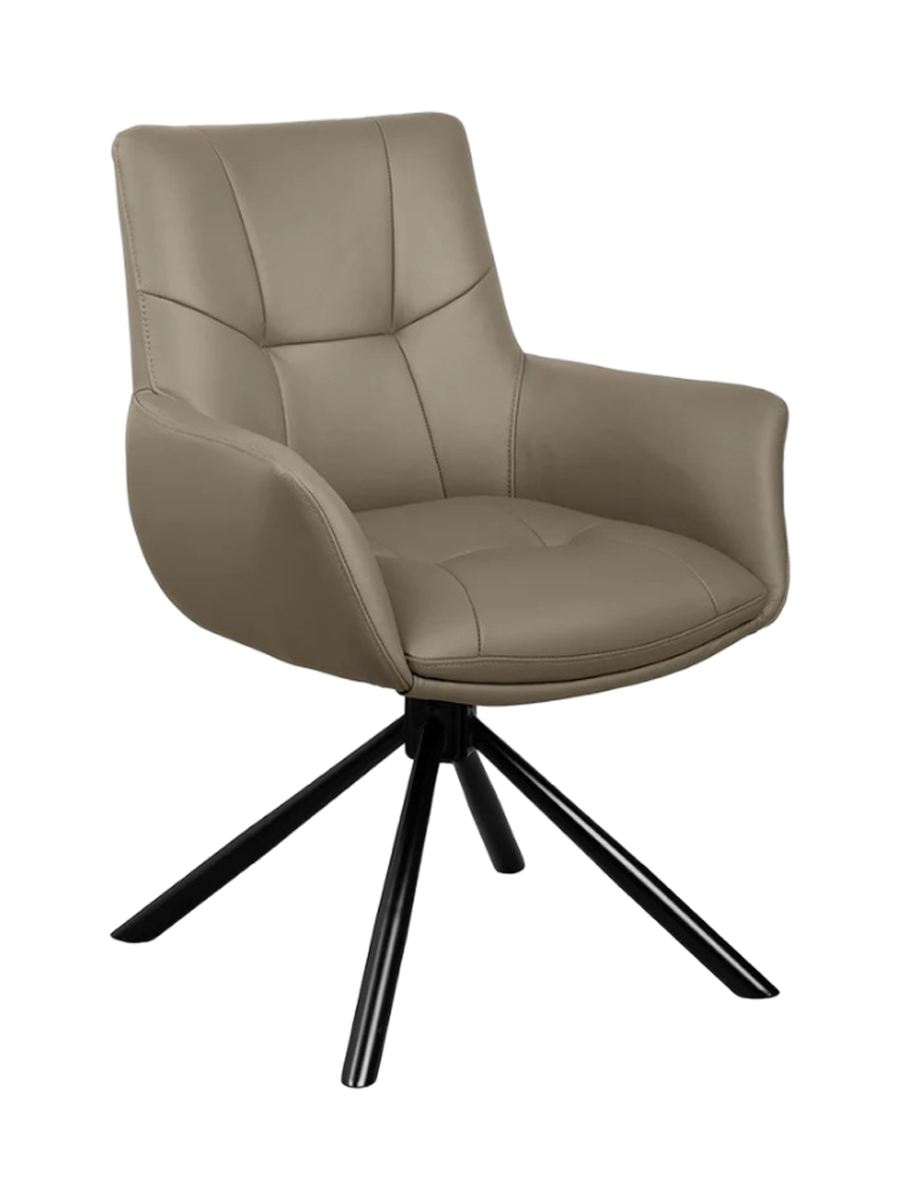 
Sedia di design in vera pelle girevole a 360° «Level up» - Talpa