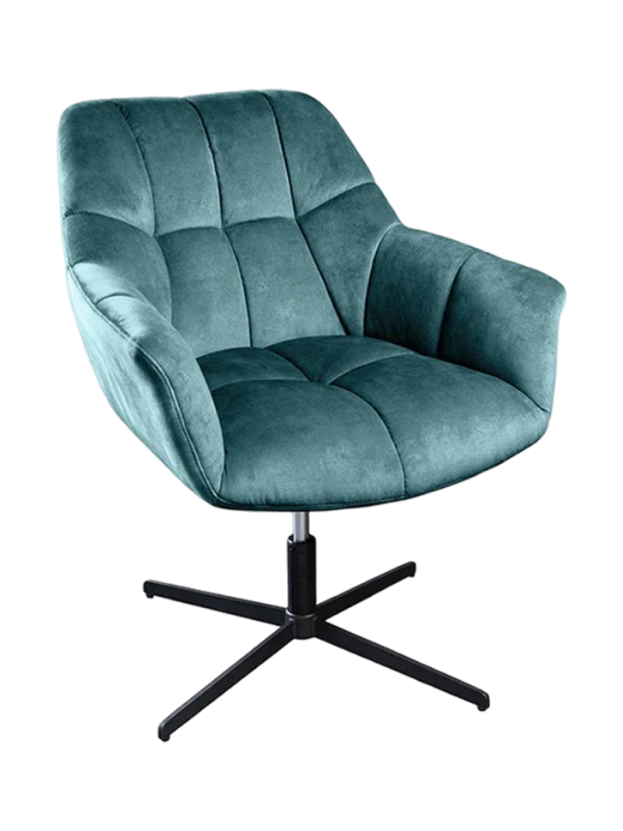 
Swivel Design Armchair "Papillon" - Velvet Petrol