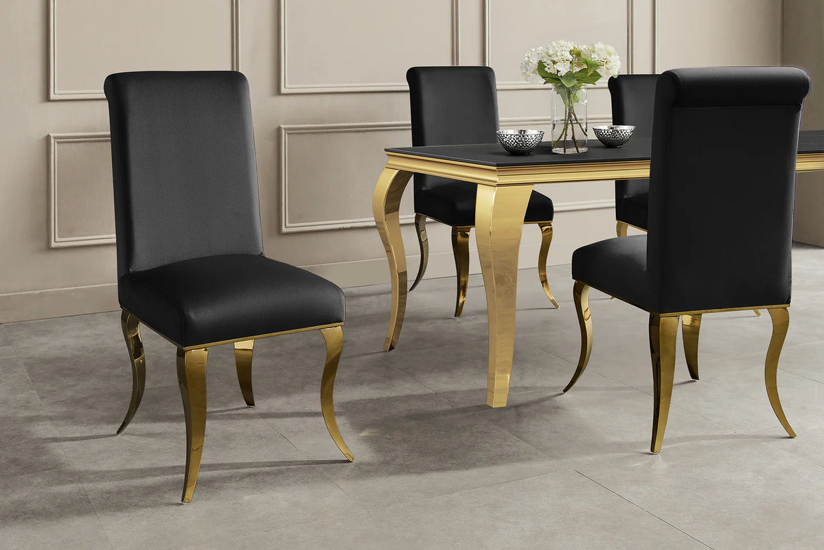 
Sedia da pranzo di design “Modern Barock” - Nero / Oro