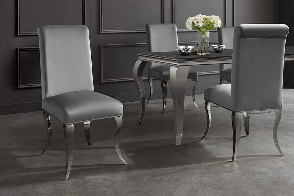 
Sedia da pranzo di design “Modern Barock” - Grigio / Argento