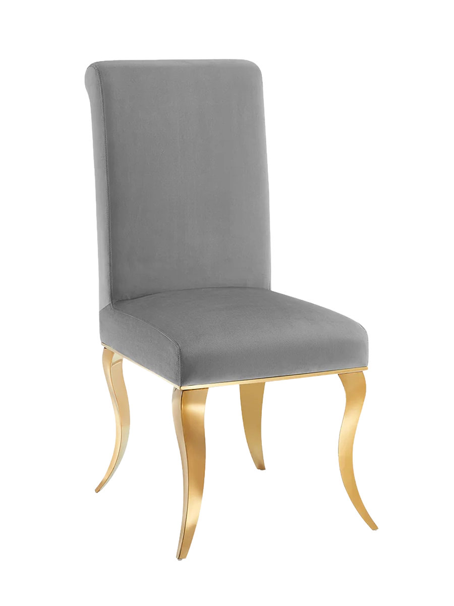 
Sedia da pranzo di design “Modern Barock” - Grigio / Oro
