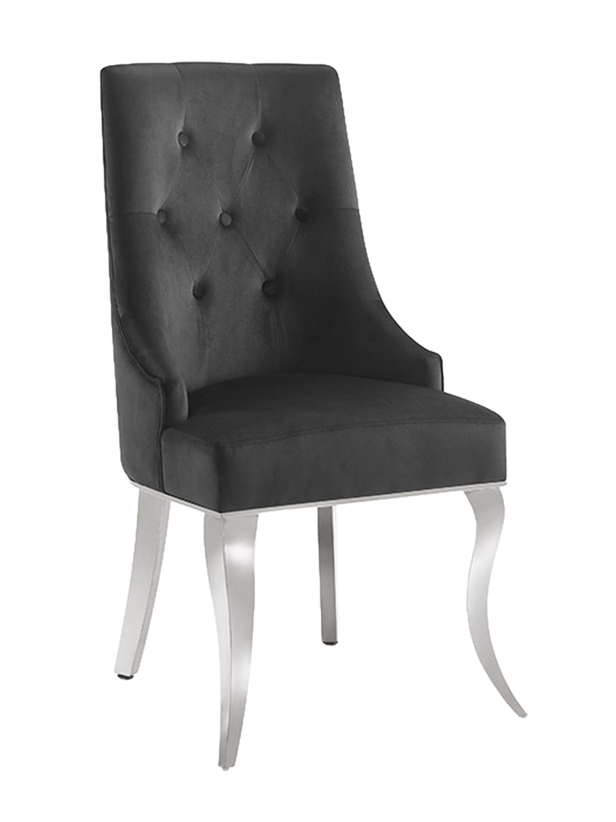 
Sedia da pranzo di design “Modern Barock” con testa di leone - Nero / Argento