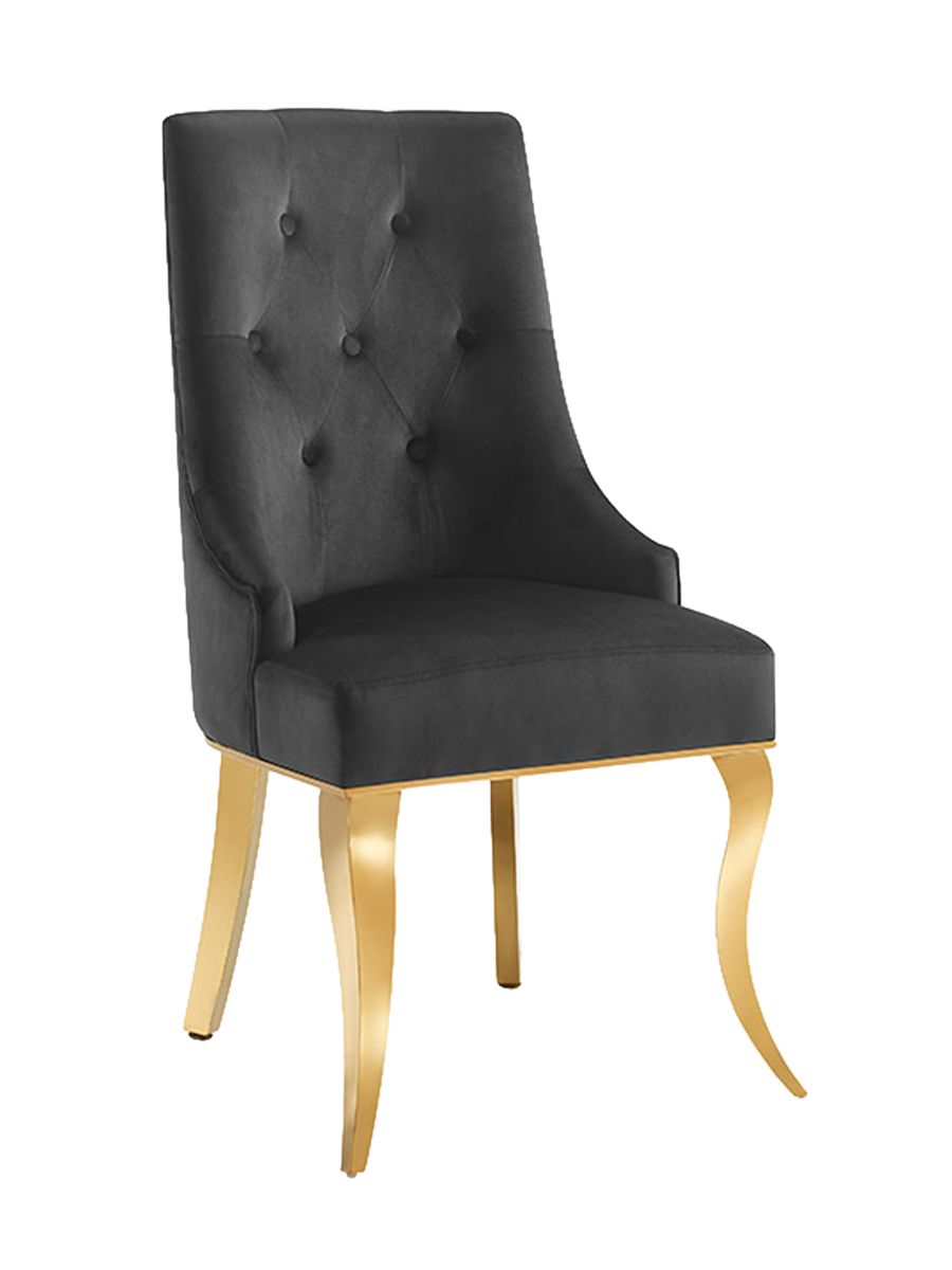 
Sedia da pranzo di design “Modern Barock” con testa di leone - Nero / Oro