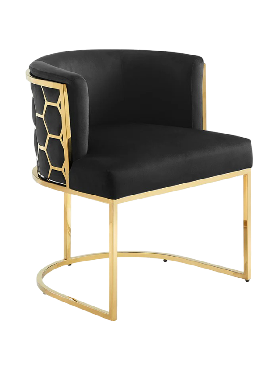 
Sedia di design «Elegancia» con braccioli - Acciaio inossidabile Oro/Nero