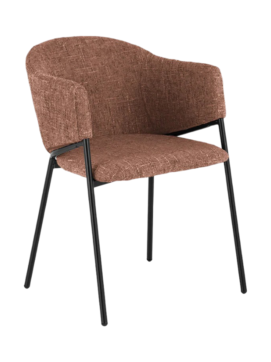 
Sedia da pranzo di design “Noblesso” con braccioli - Ciniglia Marrone / Nero