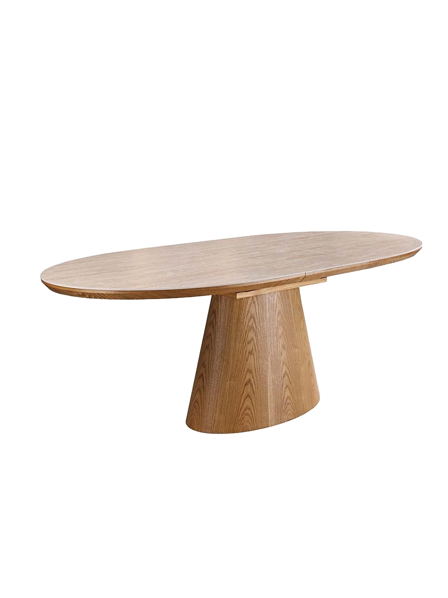 
Extendable Ceramic Design Dining Table "Uniquo", 160-200 x 90 cm - Natural / Travertine