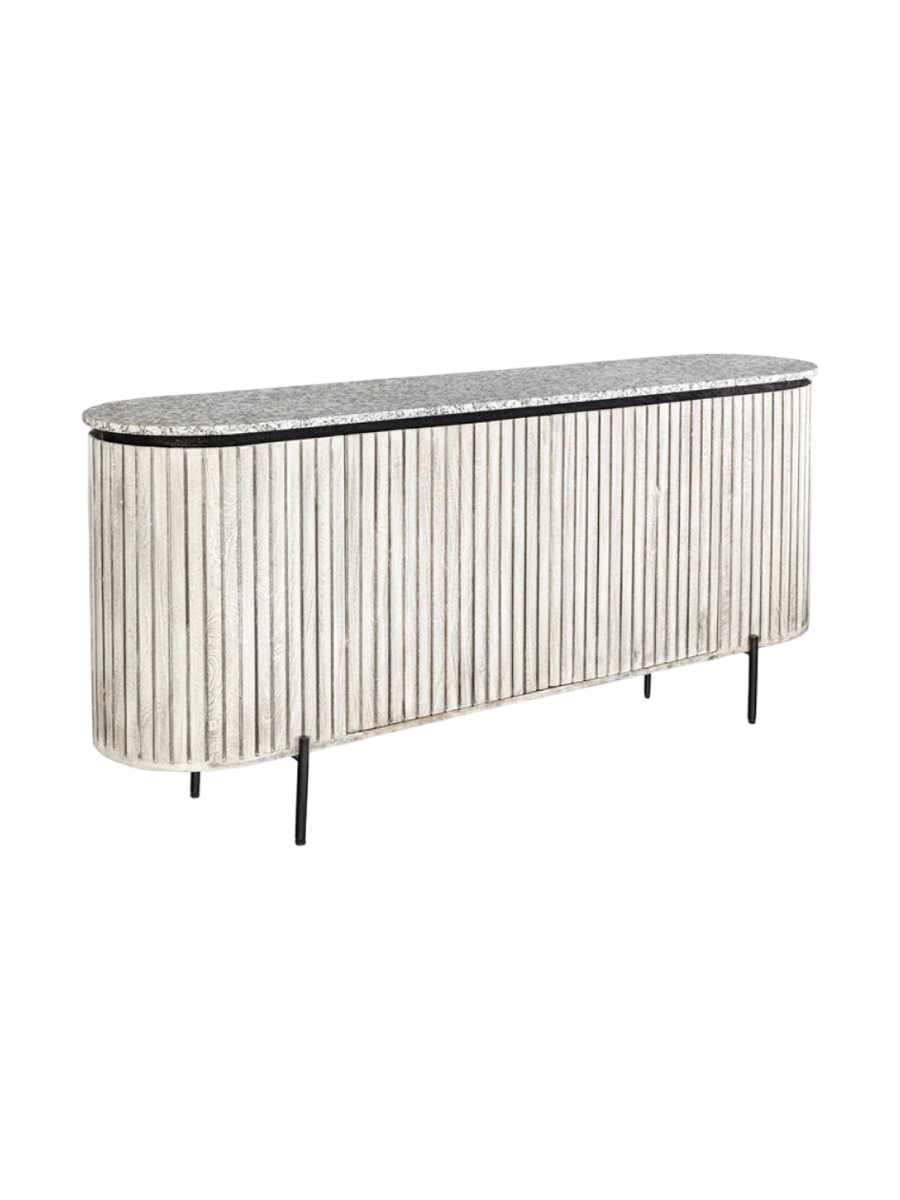 
Massives Design Sideboard „Adlon“ mit Marmorplatte