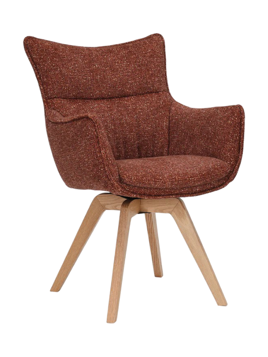 
Sedia di design girevole a 360° «Mileys» con braccioli - Tessuto strutturato Terracotta