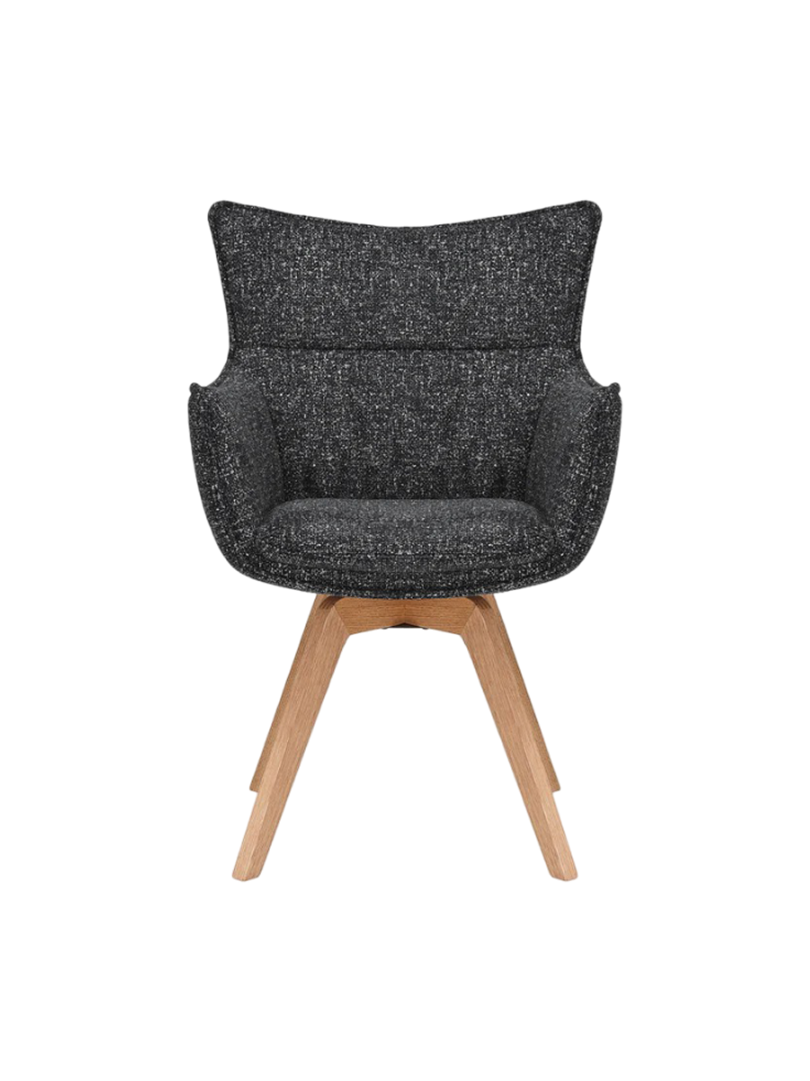 
Sedia di design girevole a 360° «Mileys» con braccioli - Tessuto strutturato Grigio scuro