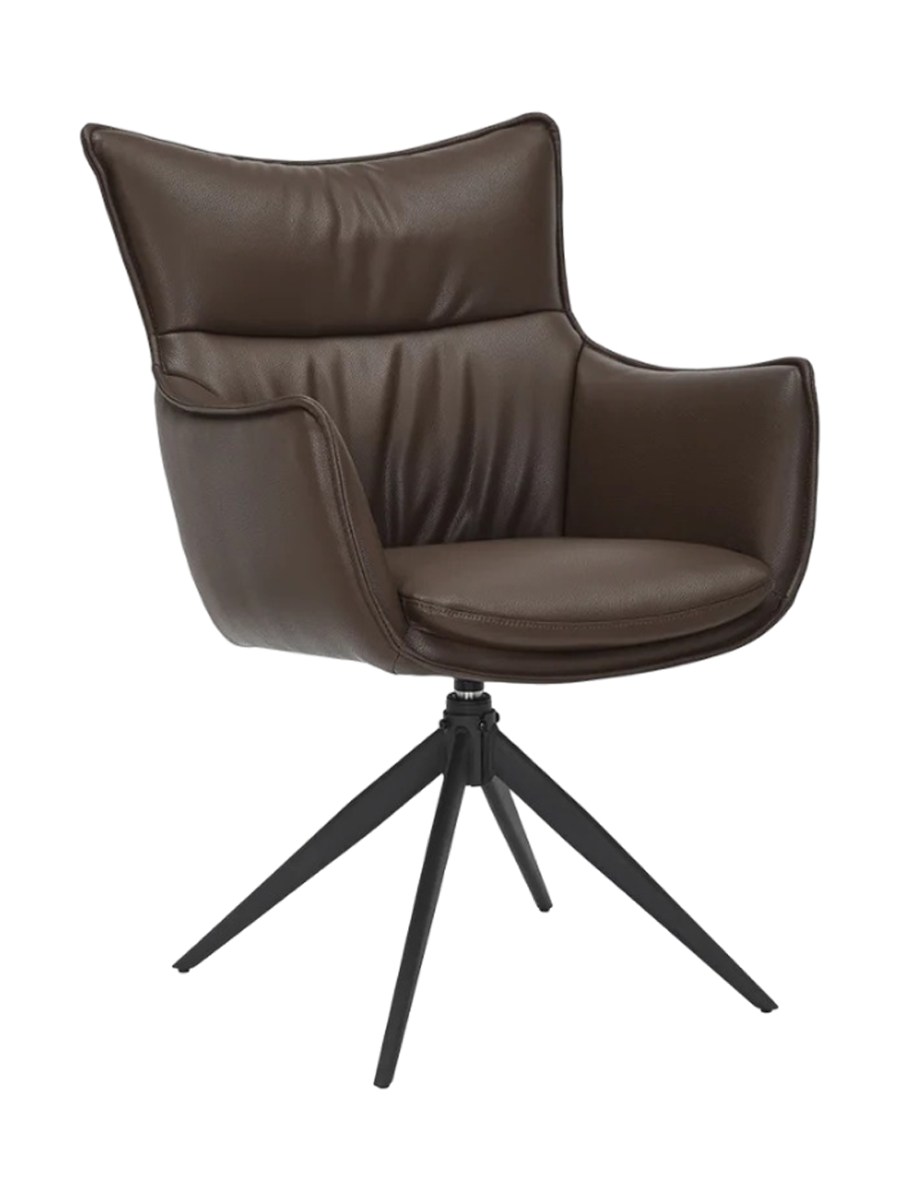 
Sedia di design girevole a 360° «Mileys» con braccioli - Ecologia sintetica Marrone