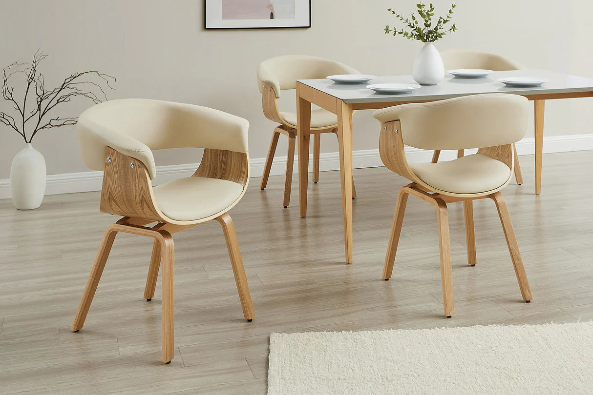 
"Milenko" Designer Armchair - Natural/Beige