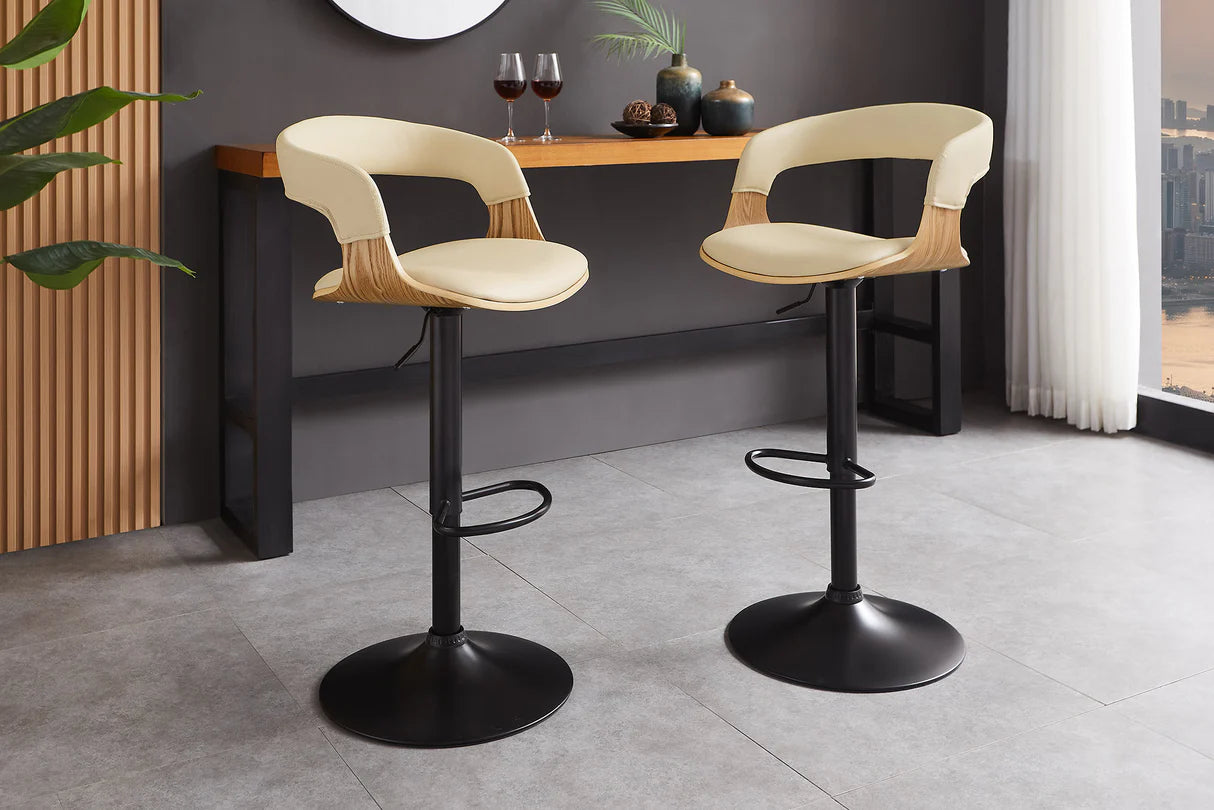 
Tabouret de bar réglable en hauteur « Manhattan » - Frêne / Crème
