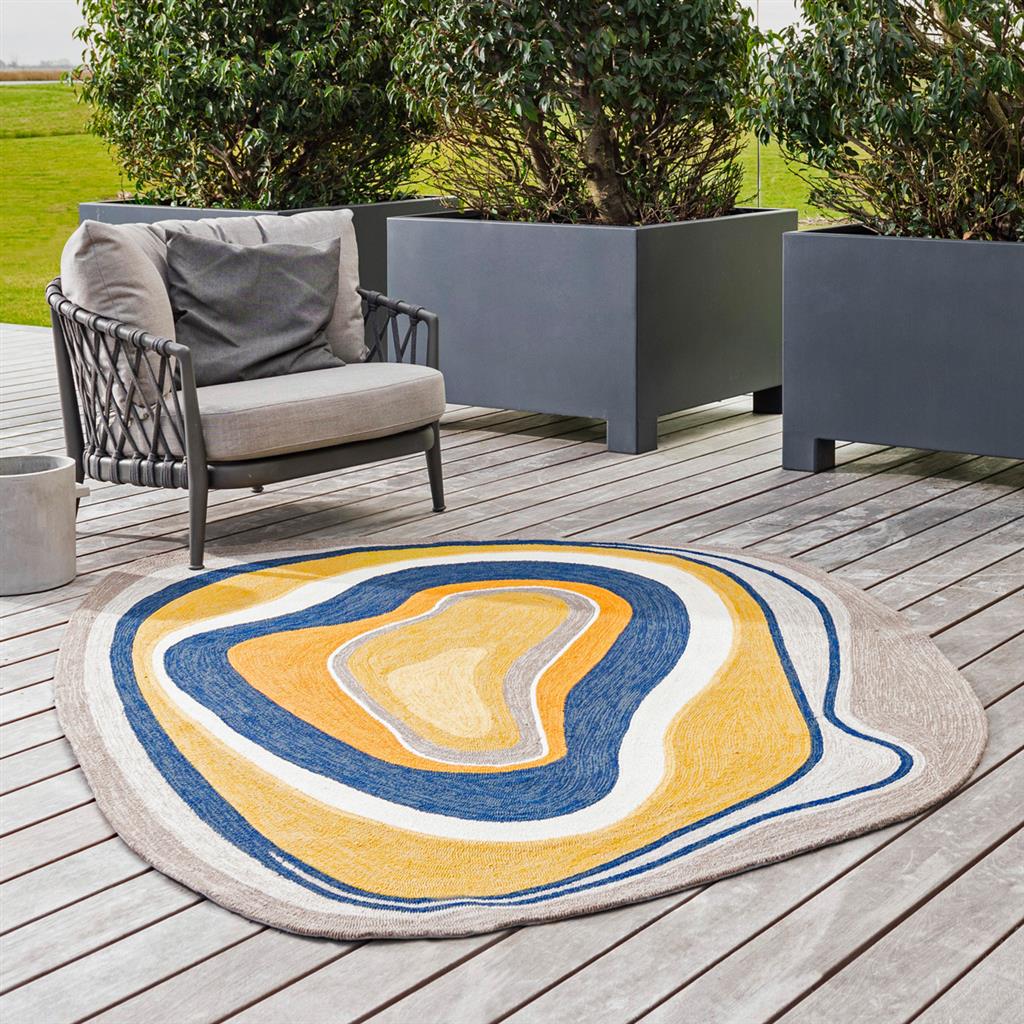 
Tapis design asymétrique intérieur/extérieur « Habitat Aura » - 160 x 230 cm / Gris