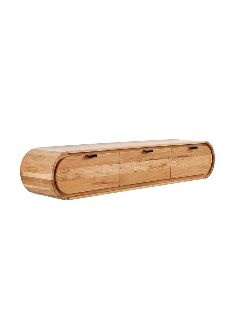 
Massivholz Lowboard „Organic“ für die Wandmontage - Natural