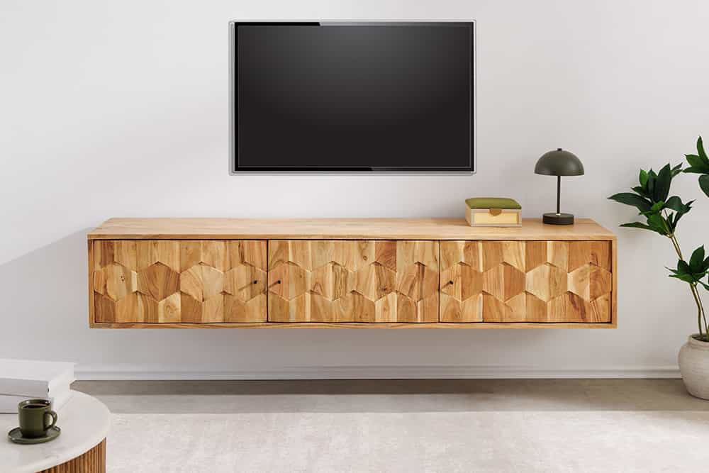 
Massivholz Lowboard „Mystic Living“ für die Wandmontage