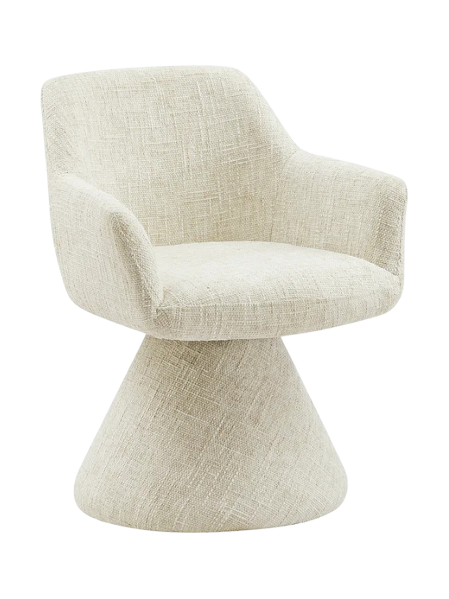 
Swivel Design Chair "Ambiendo" - Chenille Light Beige