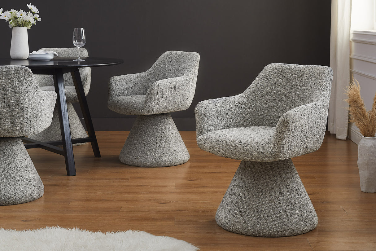 
Swivel Design Chair "Ambiendo" - Chenille Grey